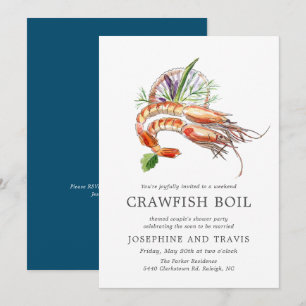 Invitation Fête de douche de couple Minimal Crawfish Boil Oce