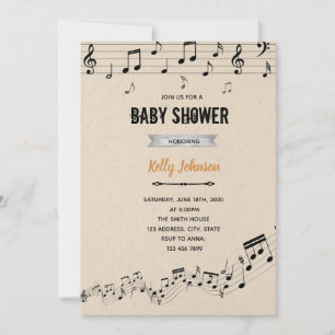 Invitation Fête de douche de livre et de musique