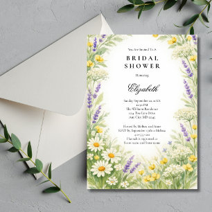 Invitation Fête de douche de mariée aux fleurs sauvages de la