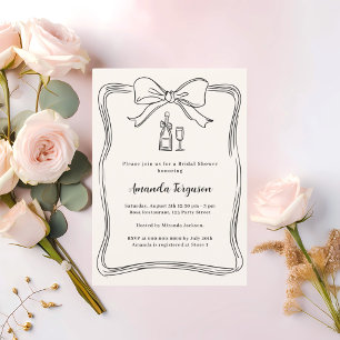 Invitation Fête de douche de mariée prosecco à motif de gribo