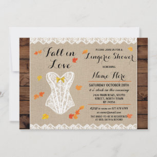 Invitation Fête de douche Lingerie de la nuptiale Chute en Am