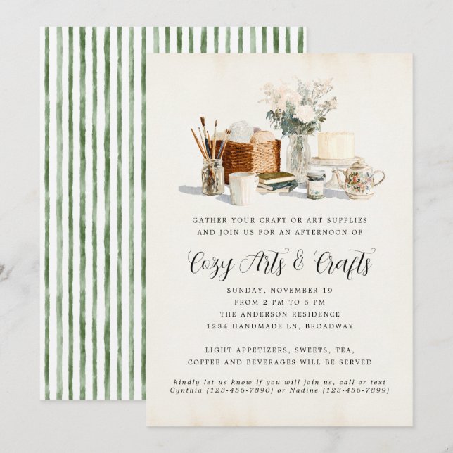 Invitation Fête de Fabrication Fantaisiste et Douillette Fête (Devant / Derrière)