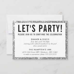 Invitation FÊTE DE FÊTE INFO mignonne parties scintillant mod
