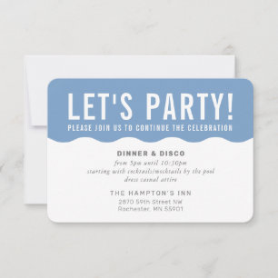 Invitation FÊTE DE FÊTE INFO moderne audacieuse onde bleu gri