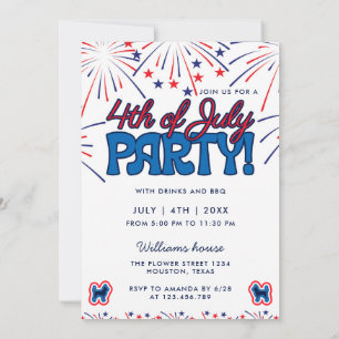 Invitation Fête de feux d'artifice de Chihuahua drôle 4 juill