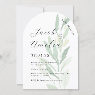 Invitation Fête de fiançailles à feuille d'arche moderne  