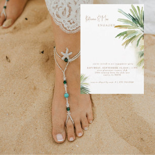 Invitation Fête de fiançailles à l'aquarelle tropicale