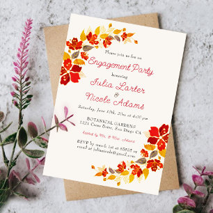 Invitation Fête de fiançailles au Tropical Hibiscus Orange Br