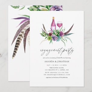 Invitation Fête de fiançailles autour de plantes succulentes