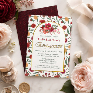 Invitation Fête de fiançailles aux floraisons florales audaci