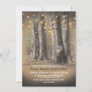 Invitation Fête de Fiançailles avec Guirlande de Lumières et 