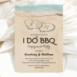 Invitation Fête de fiançailles Beach I DO BBQ