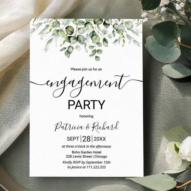 Invitation Fête de fiançailles dans la verdure (Créateur téléchargé)