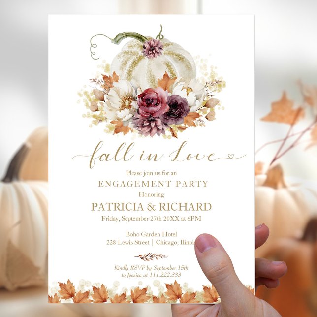 Invitation Fête de fiançailles d'automne (Créateur téléchargé)