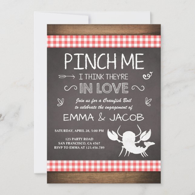 Invitation Fête de fiançailles de langouste Couches de fruits (Devant)