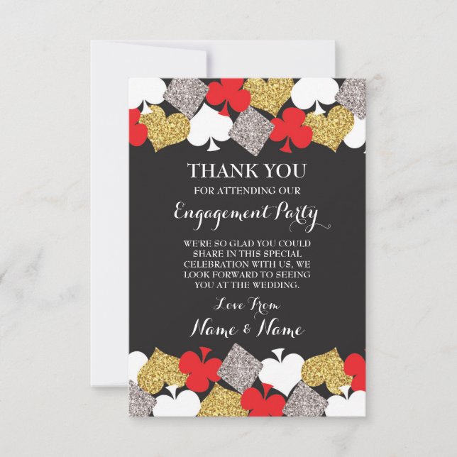 Invitation Fête de fiançailles de remerciement Mariage Vegas  (Devant)