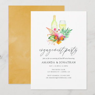 Invitation Fête de fiançailles d'été tropical avec dégustatio