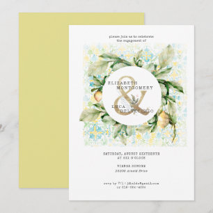 Invitation Fête de fiançailles élégante dans un jardin de cit