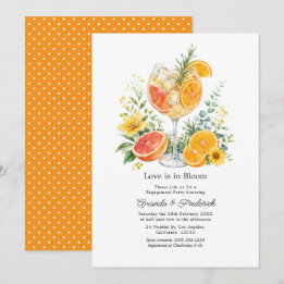 Invitation Fête de fiançailles florale au cocktail d'agrumes