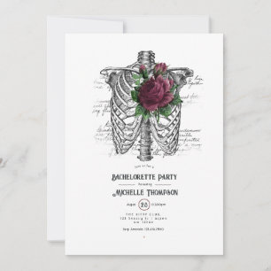 Invitation Fête de Fiançailles Florale Gothique en Bourgogne