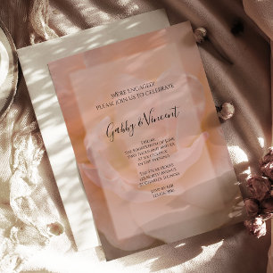Invitation Fête de fiançailles florale rose pâle
