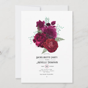 Invitation Fête de Fiançailles Florale Viva Magenta