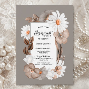 Invitation Fête de fiançailles florales d'automne