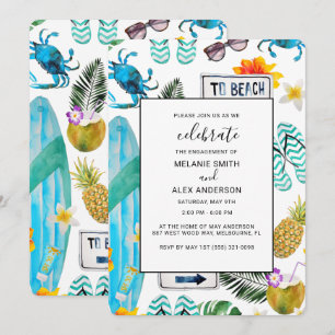 Invitation Fête de fiançailles Fun BBQ extérieur en été