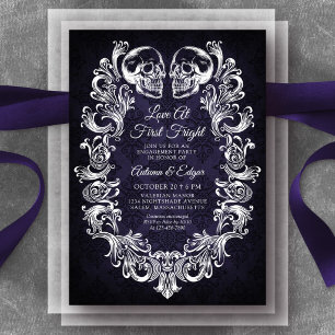 Invitation Fête de fiançailles Halloween gothique