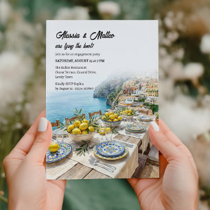 Invitation Fête de fiançailles italienne à Positano sur la cô