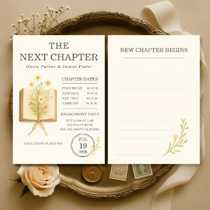 Invitation Fête de fiançailles « Le prochain chapitre commenc