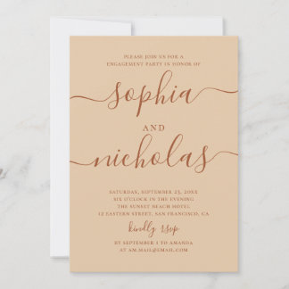 Invitation Fête de Fiançailles | Mariage au Sable Chaud Pêche