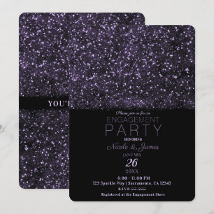 Invitation Fête de fiançailles pailletée de lumières scintill