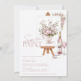 Invitation Fête de Fiançailles 'Peinture et Boisson'