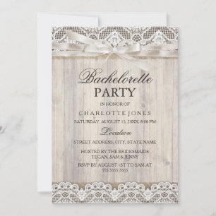 Invitation Fête de Fiançailles Rurale Vintage Broderie Anglai