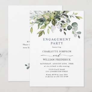 Invitation Fête de fiançailles simplement élégante Eucalyptus