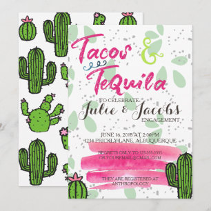 Invitation Fête de Fiançailles Tacos et Tequila