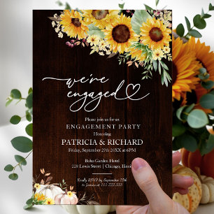 Invitation Fête de fiançailles Tournesol Citrouille
