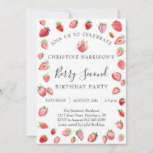 Fête de fille aux fruits deuxième anniversaire