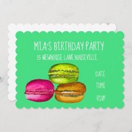 Invitation Fête de fille mignonne fête d'anniversaire de maca
