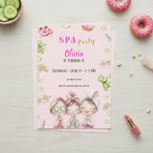 Invitation Fête de Filles Soins de Spa Anniversair