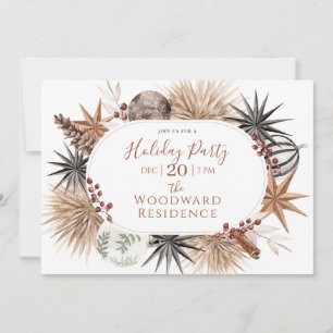 Invitation Fête de fin d'année aux botaniques séchées Boho