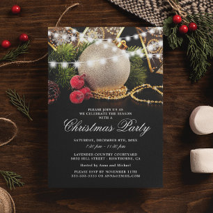 Invitation Fête de fin d'année élégante pour l'entreprise