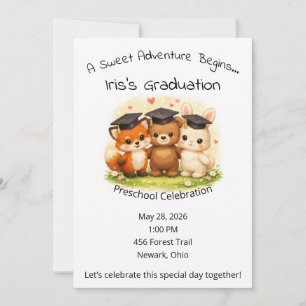 Invitation Fête de fin d'année en forêt maternelle jardin d'e
