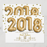 FÊTE DE FIN D'ÉTUDES 2018 Ballons en Confettis Dor