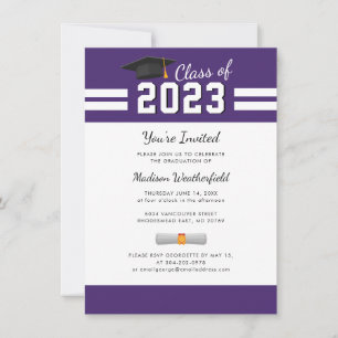 Invitation Fête de fin d'études 2026 Violette