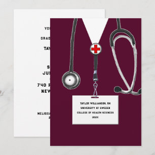 Invitation Fête de fin d'études à l'école d'infirmières
