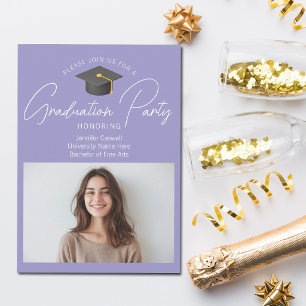 Invitation Fête de fin d'études au lavande délicieux Photo de