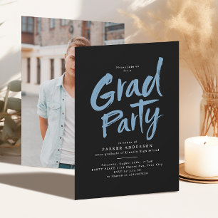Invitation Fête de fin d'études avec écriture au pinceau simp