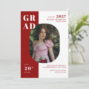 Invitation Fête de fin d'études chic avec photo de magazine r